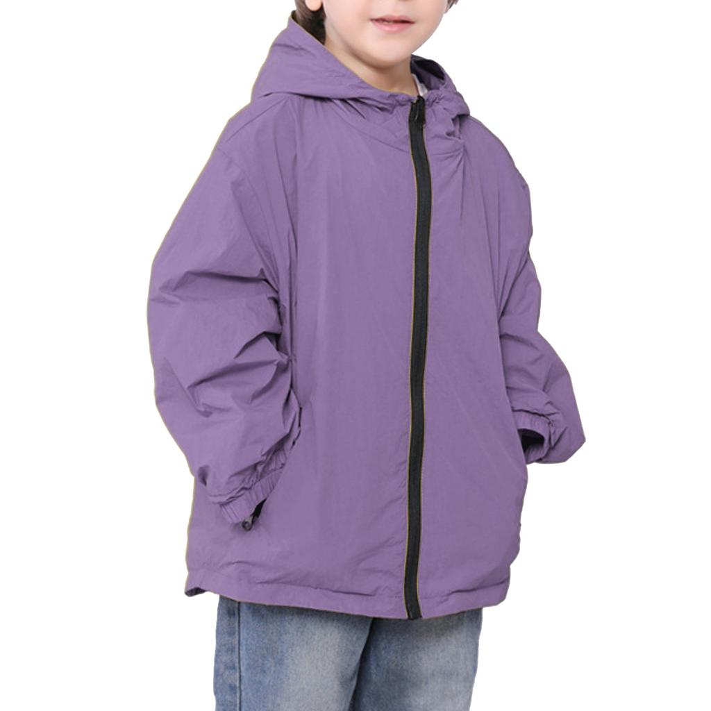 Children's Casual Waterproof Windbreaker Outdoor Loose Solid Color Sportswear Jacket