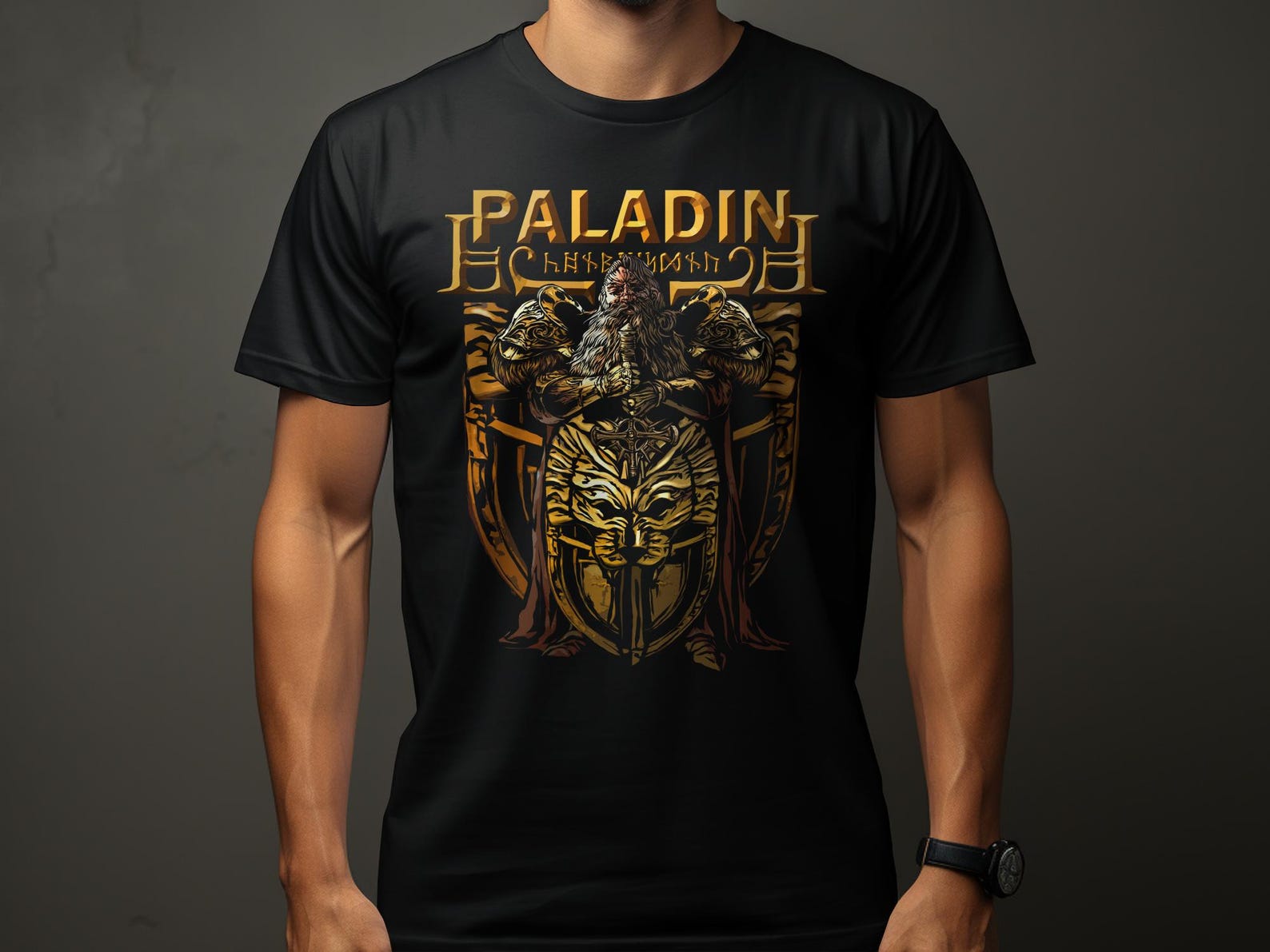 Dwarven Paladin Warrior T-Shirt, Tabletop RPG Gamer Shirt, Roleplaying Game Tee, Dungeons Inspired Dwarf, Fantasy Game Apparel S
