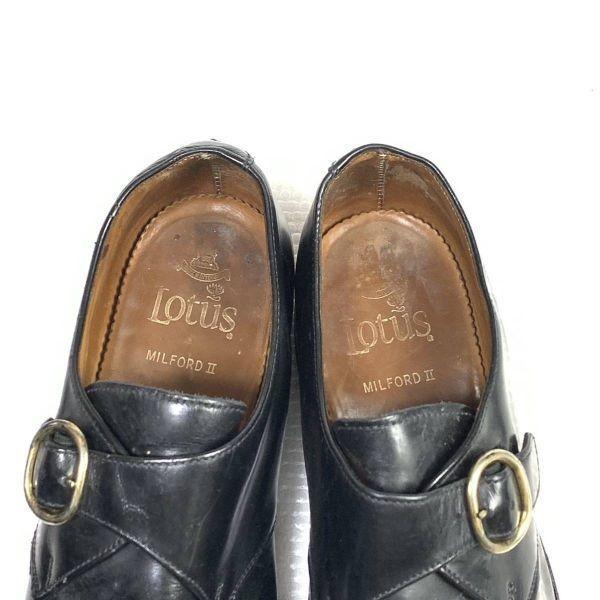 70s-80s England Made/Lotus/MILFORD U/Monk Strap Shoes/8/26.5cm/Black/(USED)