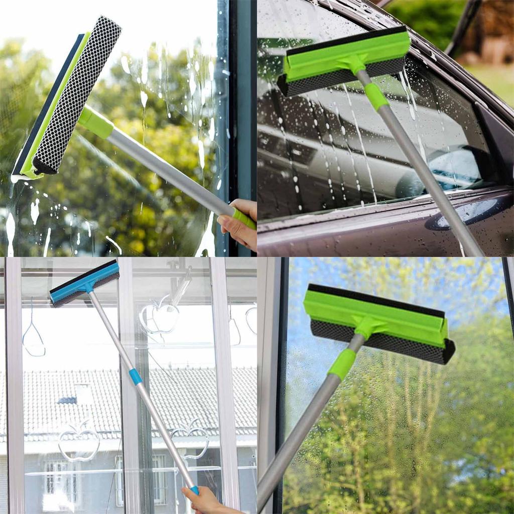 Telescopic Window Squeegee Multiuse Adjustable Cleaning Tool for Glass Mirrors and Shower Doors