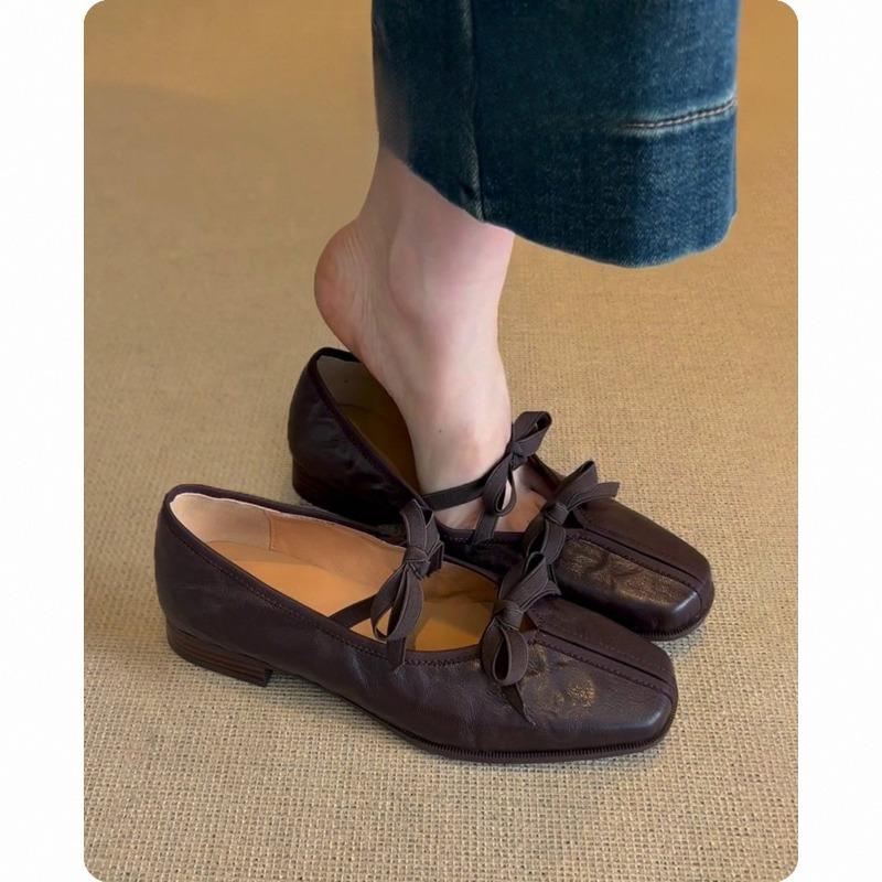 

Балетки женские на мягкой подошве, ретро-туфли, плоские туфли-лодочки 40 коричневый