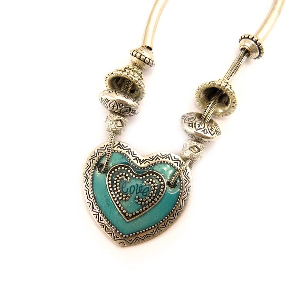Les Trésors De Lily [E5754] - Designer Necklace 'Memories of the Past' Turquoise