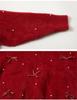 Meng Tang Tang 2025 Winter Girls' Mink Velvet Knit Sweater - Korean Style New Year Outfit
