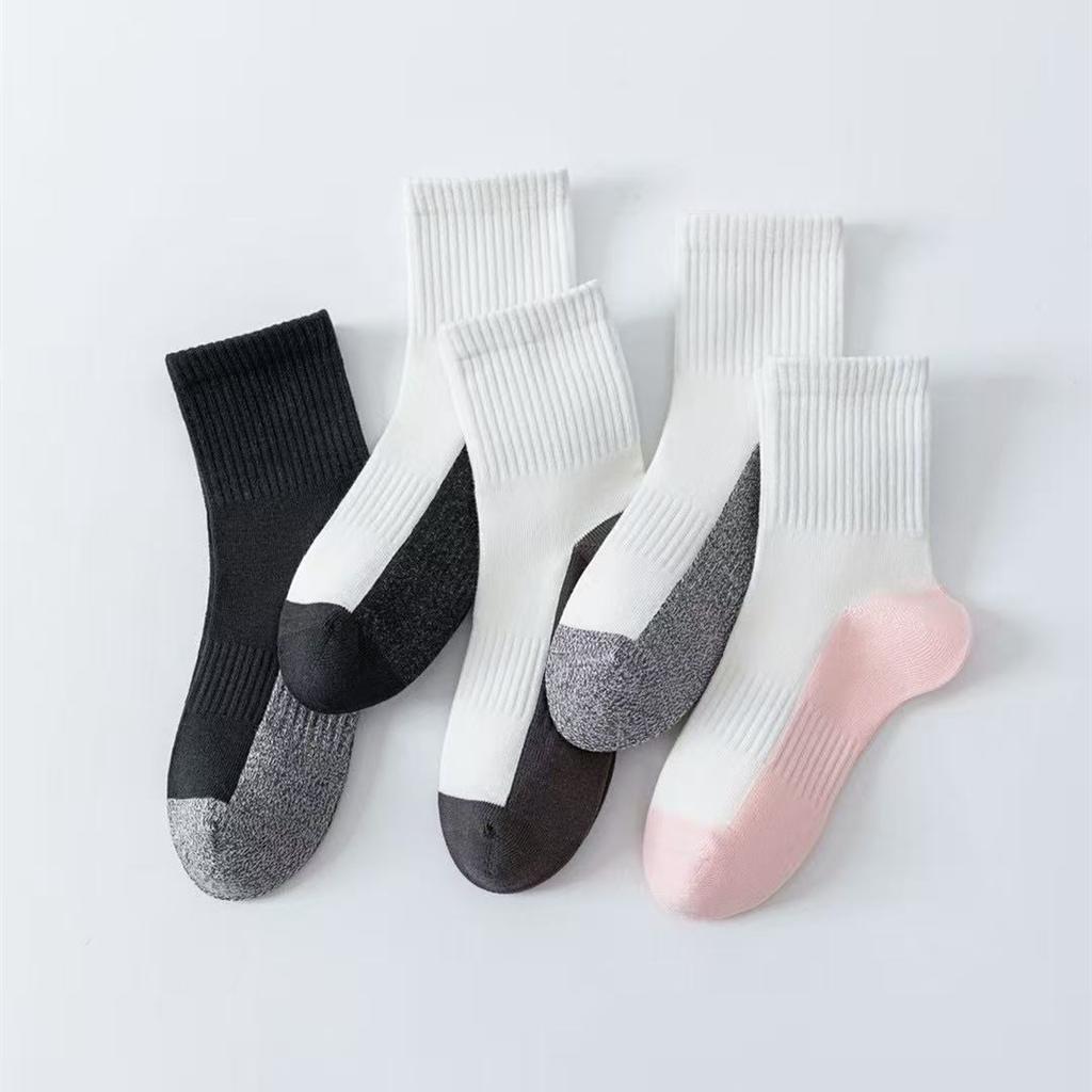 5 Pairs Children Socks 100% Cotton Black White Patchwork Colors Baby Girl Boy Sports School Tube Socks For 2-12 Years