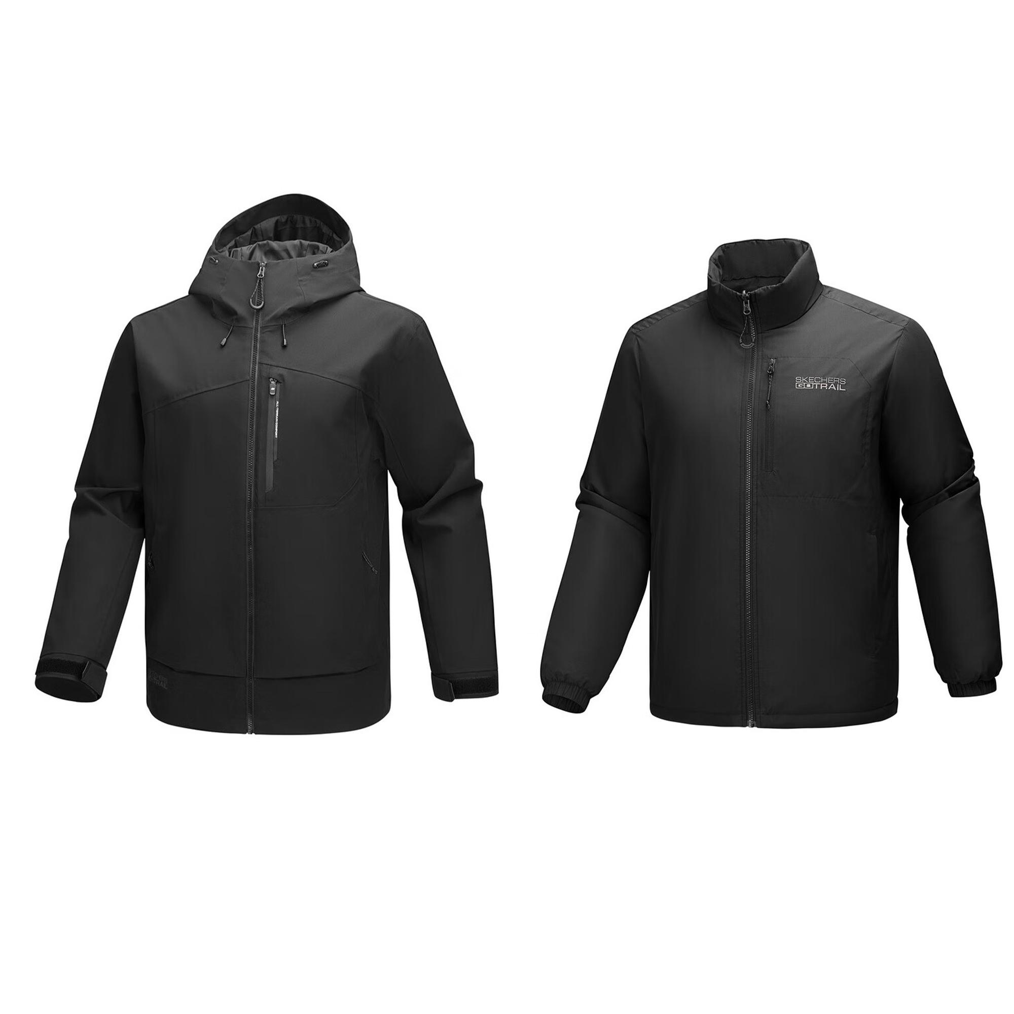 Skechers Outdoor Series Three-In-One Hooded Zippered Jacket Men jackets P126M039-0018 M