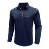 Autumn and Winter Men's Casual Long-sleeved Polo Men's Lapel T-shirt Colour Blocking Tops
