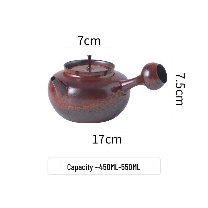 Электрический чайник из красной глины Mingde - Ручная работа в китайском стиле с крышкой-защелкой для здорового заваривания 401-500mL