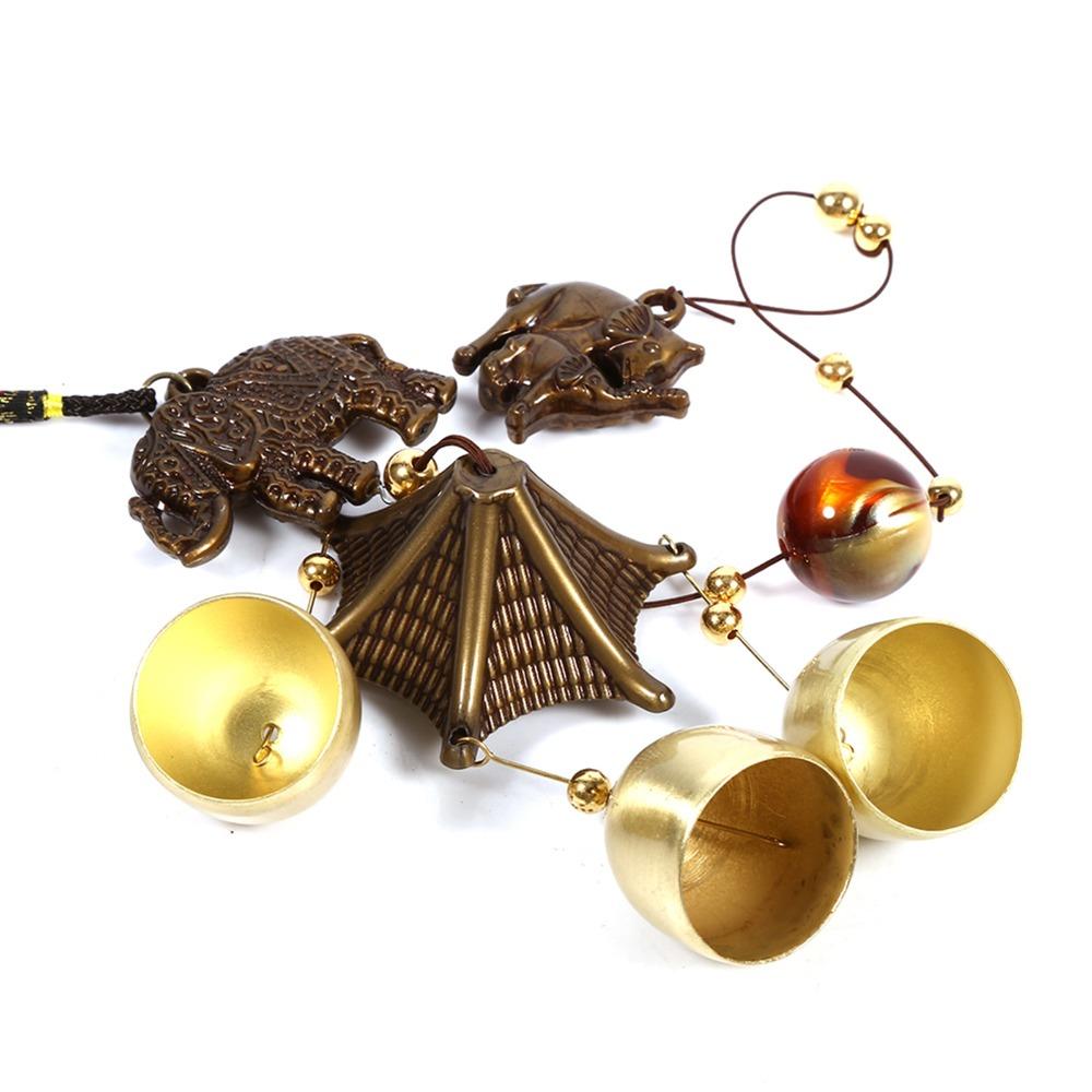 Gold Metal Elephant Wind Chimes Metal Outdoor Yard Decor Hanging Bell Ornament Window Decoration