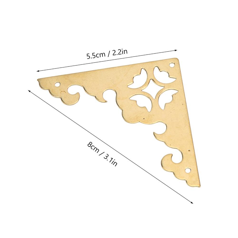 10pcs Hollow Antique Decorative Box Corner Retro 5.5cm Corner Protector Brass Metal Corner Protector Furniture Hardware
