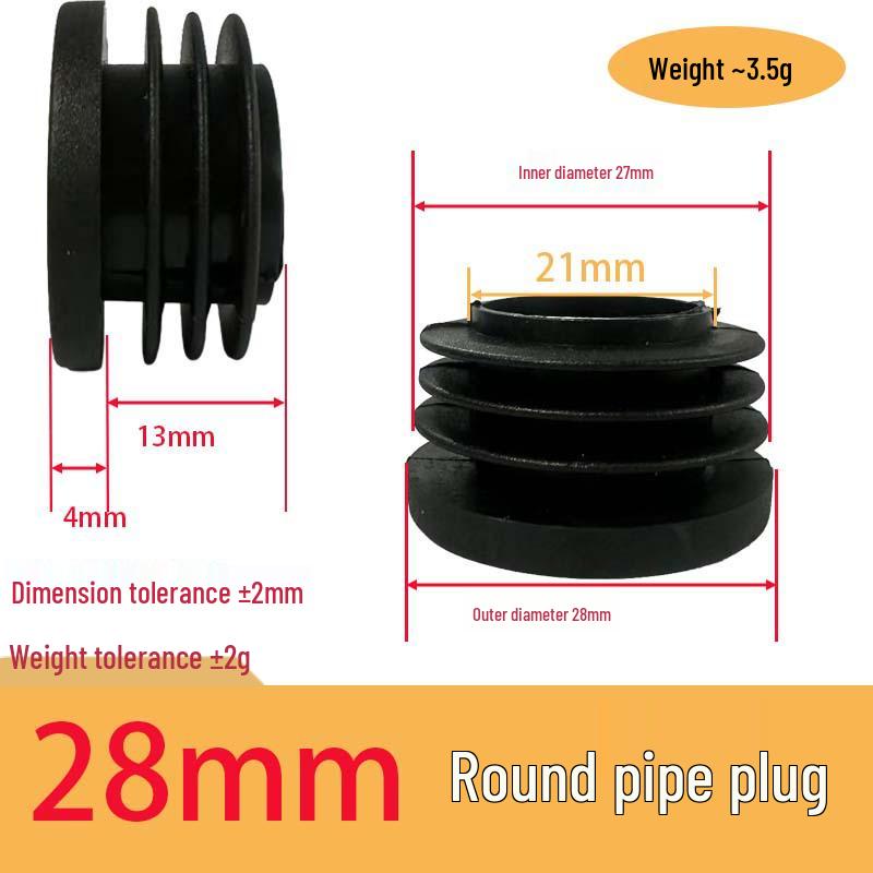 Bouchon d'extrémité rond en PE pour tube - Bouchon d'étanchéité et anti-poussière en plastique pour tuyaux, Plusieurs tailles disponibles