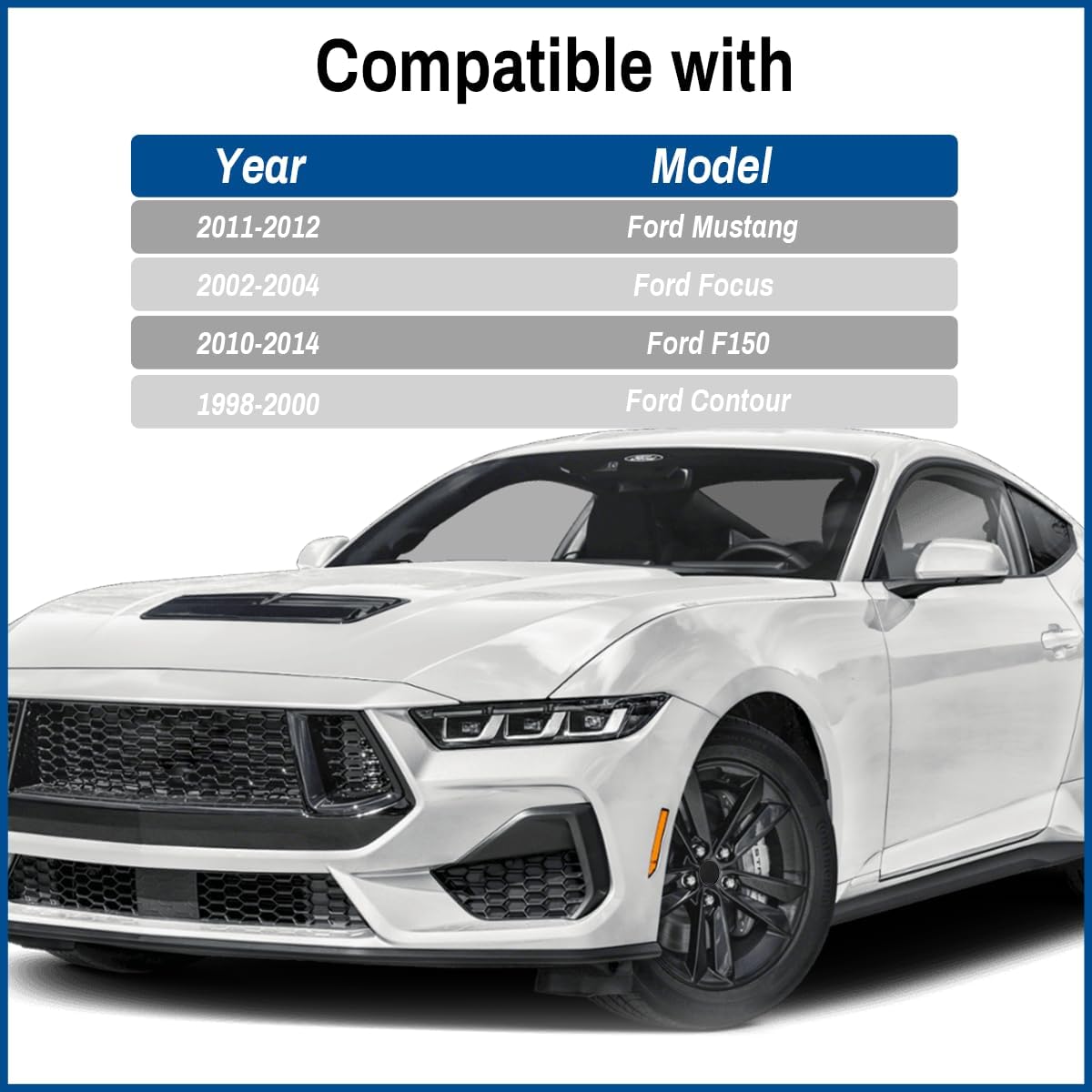 

65mm 2.56in Wheel Center Caps for 1998-2014 Ford F150 Mustang Focus Contour Expedition Explorer Ranger Rim Hubcap Black, FL341A096, 4pcs