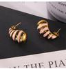 Colorful Spiral Water Drop Titanium Stud Earrings - Elegant Hollow Design, Non-Fading Luxury Jewelry