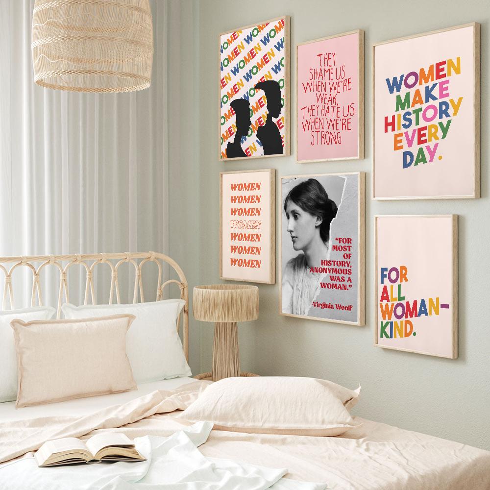 Donne femministe regali ufficio parete tipografia poster stampa grande amore materno tela pittura stanza arredamento casa citazione arte astratta