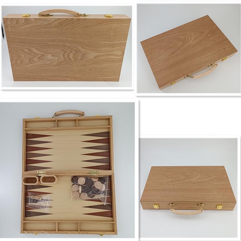 Deluxe Wooden Chess & Backgammon Set with Strategy Game Packaging