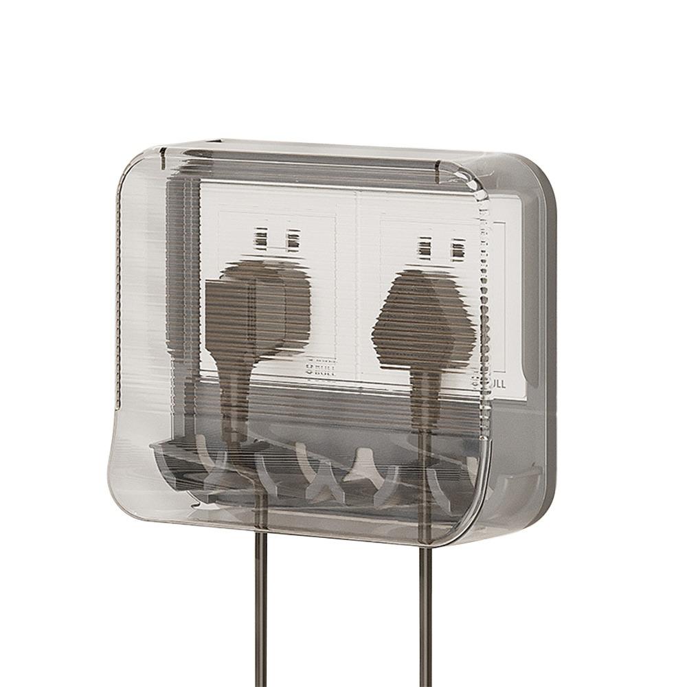 Punch-free Socket Dust Cover with Storage Rack Kitchen Plug Storage Cartoon Waterproof Box