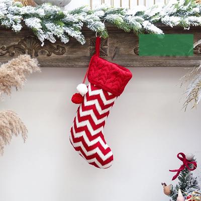 Christmas Stocking Xmas Decorations Knitting Snowflake Elk Xmas Tree Candy Bag Family Party Supplies New Year Gift Bag For Kids