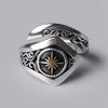 Adjustable Open Ring Men Women Vintage Bohemian Style Plated Geometric Animal Motif Band With Cross Design