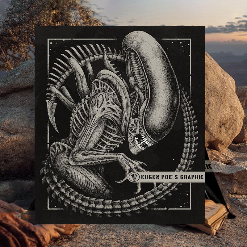 1PC Alien horror Artwork Flannel Blanket Gift, Suitable for Both Men And Women, Soft Ideal for Beds And Sofa, Birthday Or Christmas Gift
