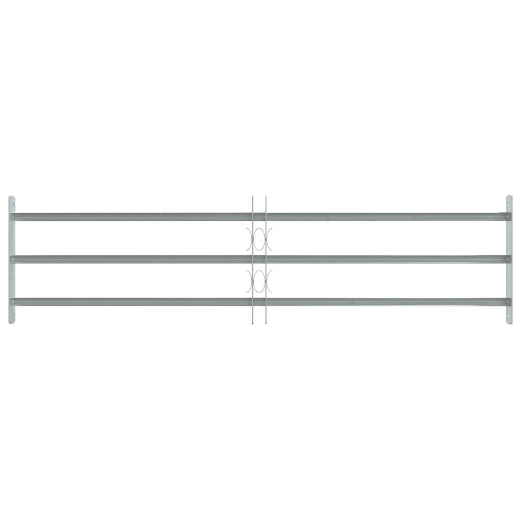 Window Security Grille with 3 Horizontal Bars 3 pcs