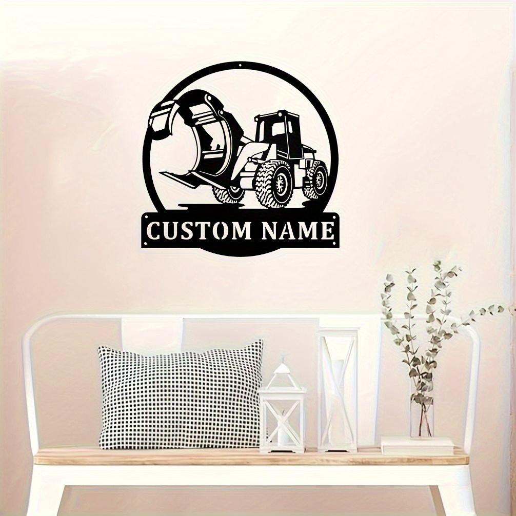 Heavy Equipment Metal Wall Art Personalized Excavator Sign Interior Ornament Festive Gift