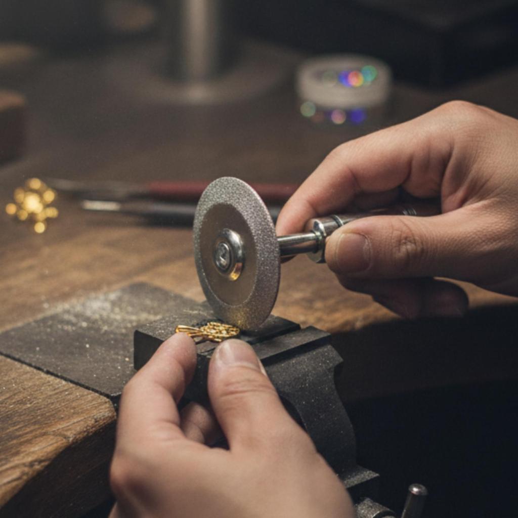 Diamond Grinding Wheel with Metal Shank HV8000 Hardness 120-Grit Diamond Grinding Wheel 10000 Rpm Max Speed for Workshop,