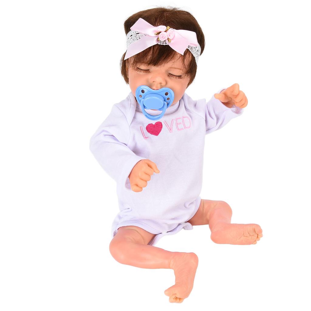 Reborn Babymädchenpuppe 18 Zoll Zarte Neugeborenen-Säuglingspuppe mit Schnuller Rollenspielzeug Geschenk