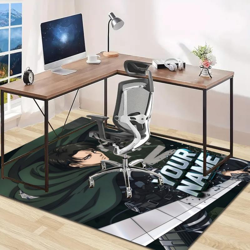 Attack on Titan Design Area Rug Personalized Name- Non-Slip, Soft & Cozy Floor Mat for Living Room, Office - Indoor/Outdoor Carpet