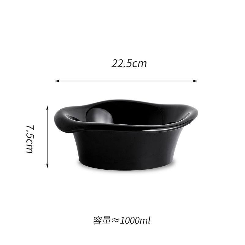 Solid Color Irregular Edge Ceramic Bowl Soup Bowl Salad Bowl Snack Fruit Bowls Noodle Bowls Restaurant Specialty Tableware
