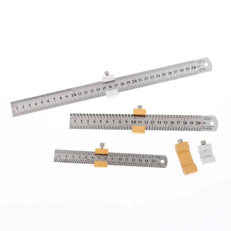 1/2Pcs Carpentry Steel Ruler Positioning Limit Block Measuring Marking Gauge Protable Accurate Positioning Woodworking Tools