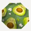 1pc Avocado Cute Automatic Open/Close Umbrella with One-Touch Button, Compact Folding Canopy, Sturdy 8-Rib Windproof Design -045