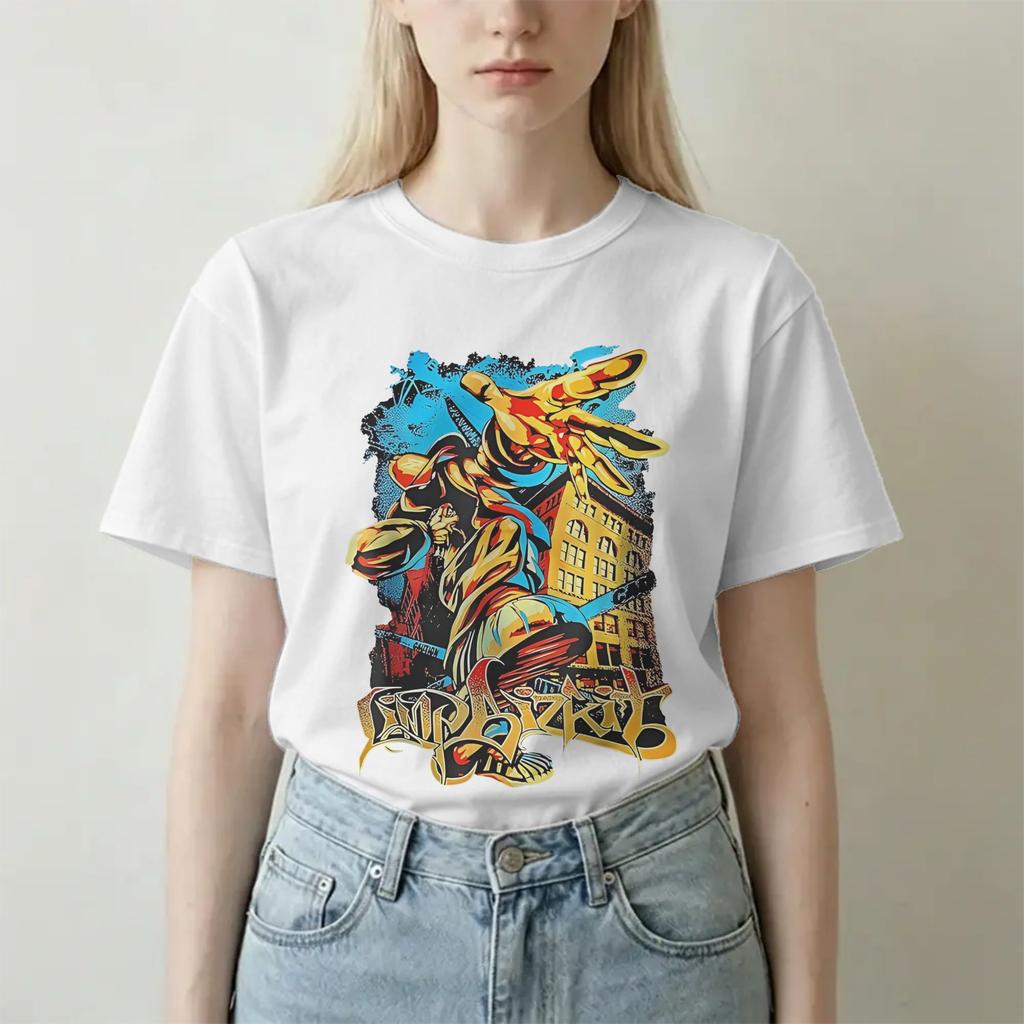 Limp Bizkit Skull Metal Unisex Unisex T Shirts Vintage Tee Shirt Short Sleeve Crewneck Tshirts Cotton Adult Clothes