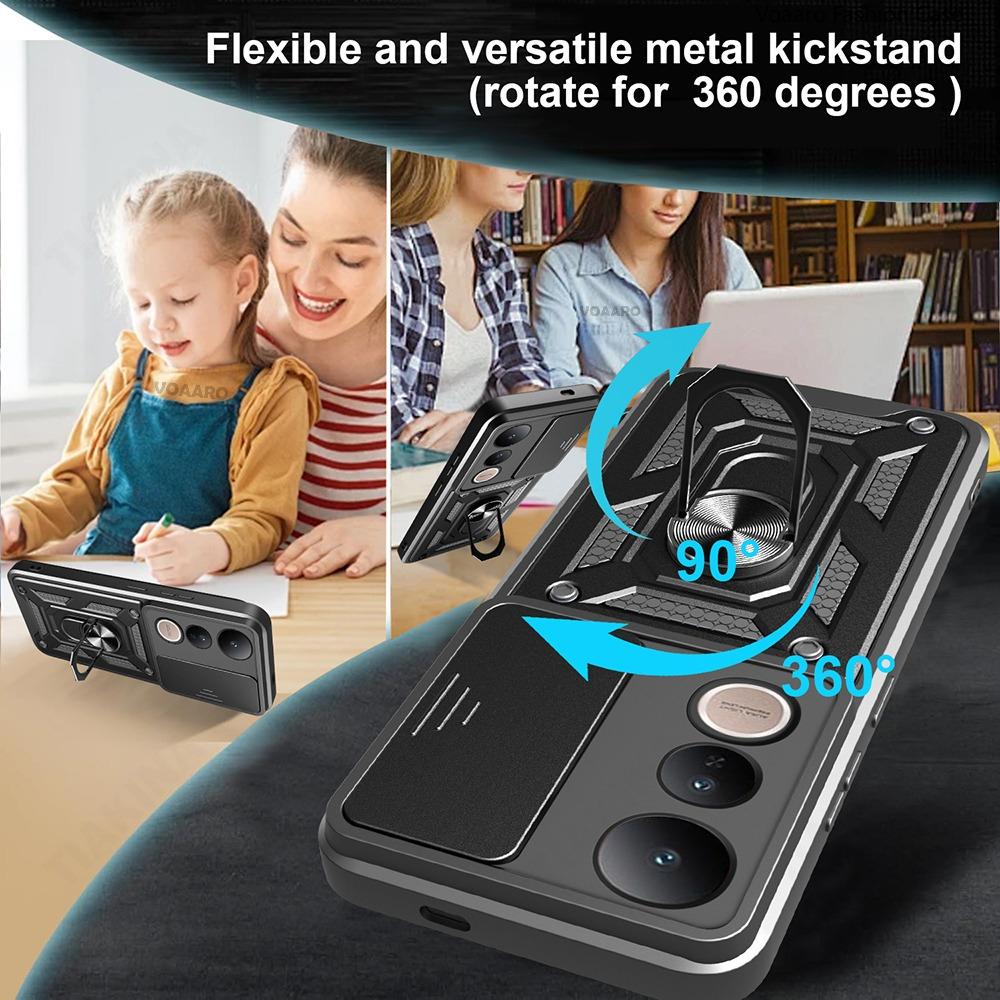 Slide Lens Armor Funda For Vivo V50 Lite 4G Case for Vivo V50 Lite Y38 Y39 Y29S T3X 5G Global Y04 4G Y200i Y300i Case Ring Cover