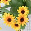 Yellow Artificial Sunflower Bouquets Mini 22 Heads Fake Sunflower with Stem for Home Party DIY Wedding Bouquets Baby Shower Outdoor Indoor Decoration