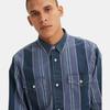 Levis Striped Loose Western Long Sleeve Shirt Men Shirts Blue A1919-0040