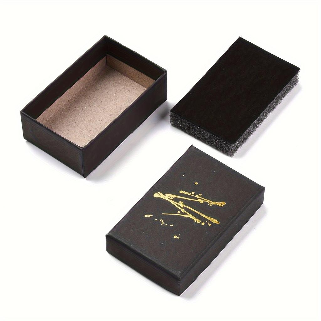 24Pcs Black Jewelry Display Packaging Boxes With Sponge, Valentine's Day Gift Giving Jewelry Decorative Boxes Accessories Small Business Supplies
