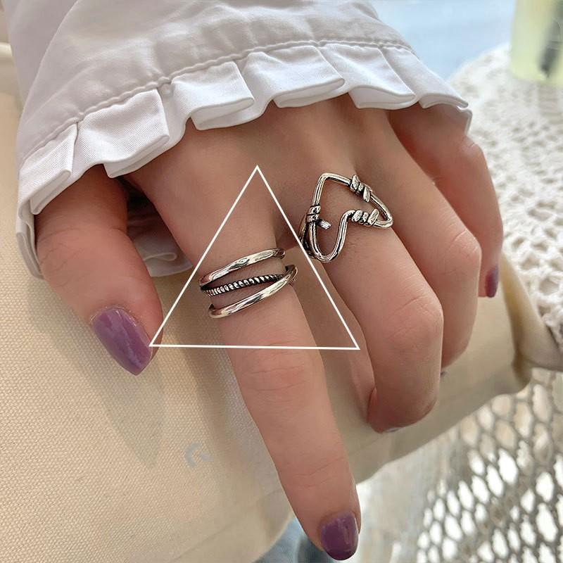 

Forward Korean Fashion Inspired Copper Heart Ring For Women Vintage Style Jewelry Hand J1118