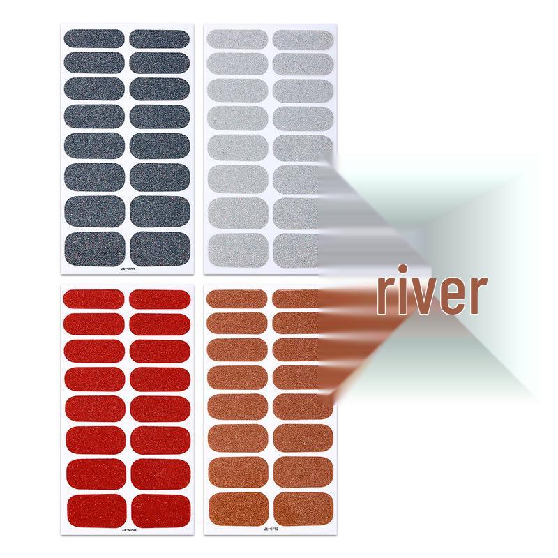 

Набор наклеек для ногтей Zhengxiang Solid Glitter - 16 блестящих самоклеящихся пленок с полным покрытием Nude nails + nail file