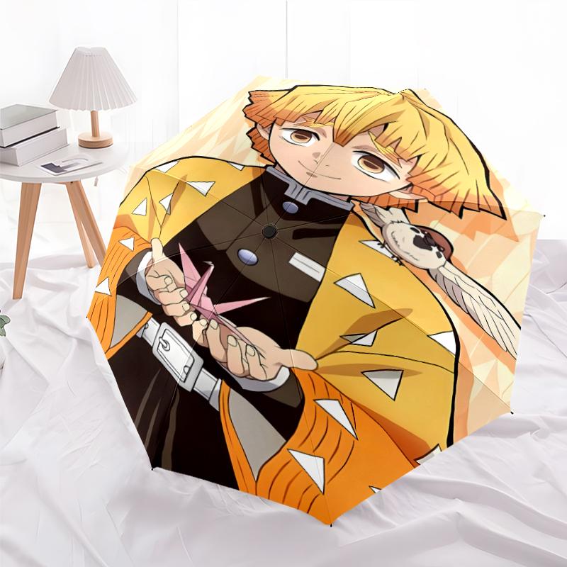 1pc Agatsuma Zenitsu Umbrella, Sun Protection, And UV Shielding. It Has Eight Sturdy Ribs for Outdoor Use And Perfect As a Holiday Gift