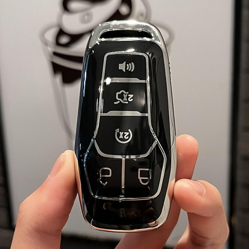 TPU Shell Fob Holder Keychain For Ford Fusion Mondeo Mustang F 150 Explorer Edge 2015 2016 2017 2018 Car Remote Key Case Cover