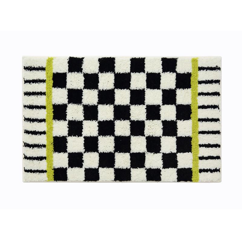 Grid Water-Absorbent Quick-Dry Anti-Slip Floor Mat for Bathroom & Bedroom