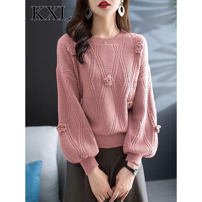 

WTEMPO Женский модный свитер с длинным рукавом, теплый трикотажный пуловер, вязаное пальто, джемпер, однотонный свитер L