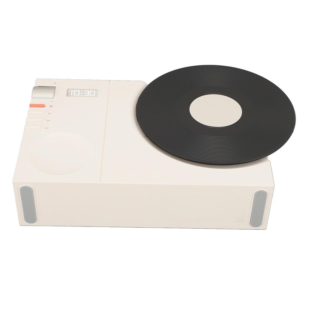 Vintage BT Speaker Tabletop Retro Clock Speaker Rotating Retro Record Player Shape Speaker for Home