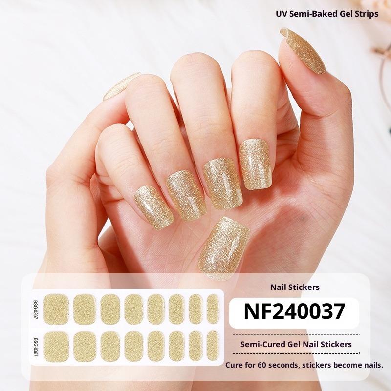 Adesivi per Unghie in Gel Semi-polimerizzati Glitterati Adesivi per Unghie UV Unghie in Gel Adesivi per Unghie Polimerizzabili con Luce UV