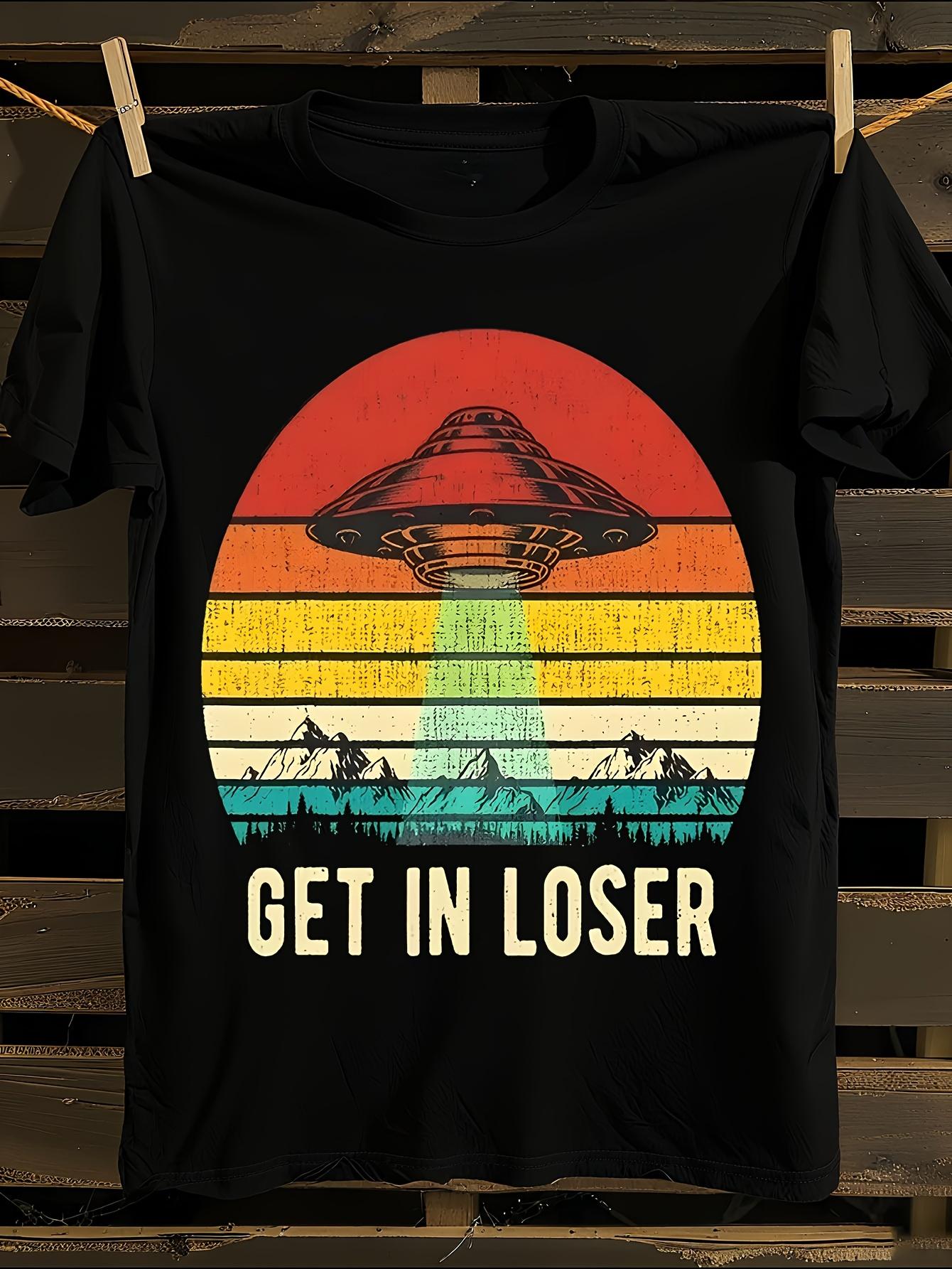 Funny Alien Abduction UFO Graphic T-Shirt XXL