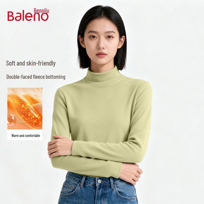 Baleno Women's Plush Half-Turtleneck Thermal Long Sleeve Tee
