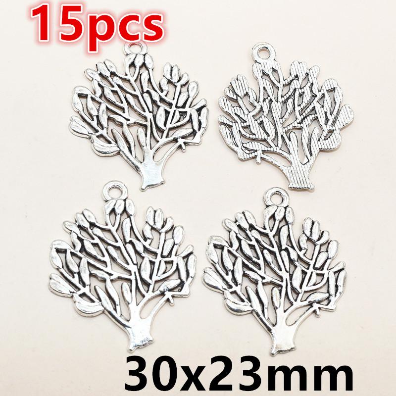 12-15pcs Alloy Metal Leaf Tree Charms Pendant DIY Jewelry Making Accessories Findings for Earrings Bracelet Necklace Craft