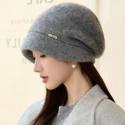 Zimowa damska elegancka czapka dziergana, ochrona uszu, wiatroodporna czapka typu beanie, damska zimowa czapka dziergana z wełny, wiatroodporna czapka na podróże na świeżym powietrzu