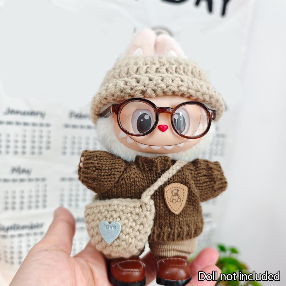 For 17cm Labubu Dukkeklær Moteklær Hettegensere Dukkeklær Fargematch Hettegensere Dukker Tilbehør Søt dekorasjon Små kluter