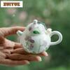 100ml Hand Drawn Bell Orchid Teapot White Porcelain Handmade Teapot Creative Filter Pot Tea Maker Kettle Drinkware Ornament Gift