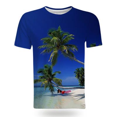 Mode Küsten natürliche landschaft grafik t-shirts Sommer stil 3D Druck Männer t-shirt Casual Interessant kurzarm t-shirts Tops